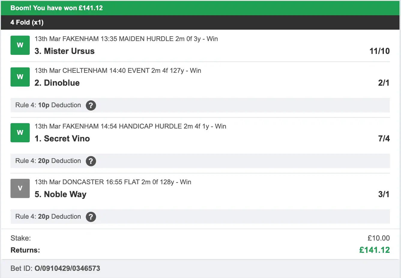 Accumulator Tipster - Winner - 2026-02-13