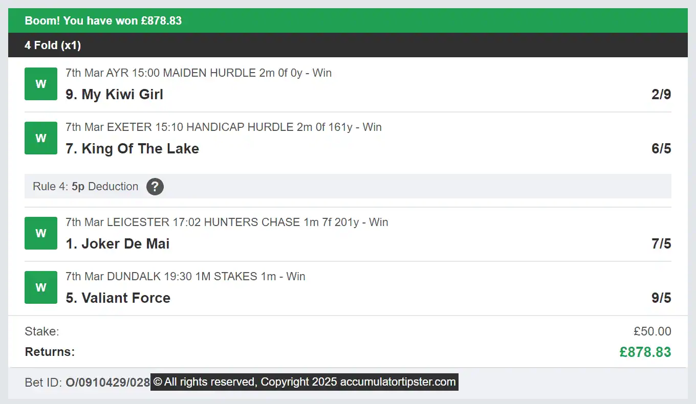 Accumulator Tipster - Winner - 2025-03-07