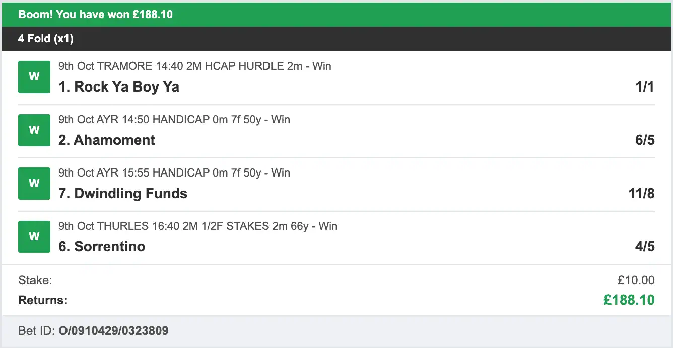 Accumulator Tipster - Winner - 2025-10-09