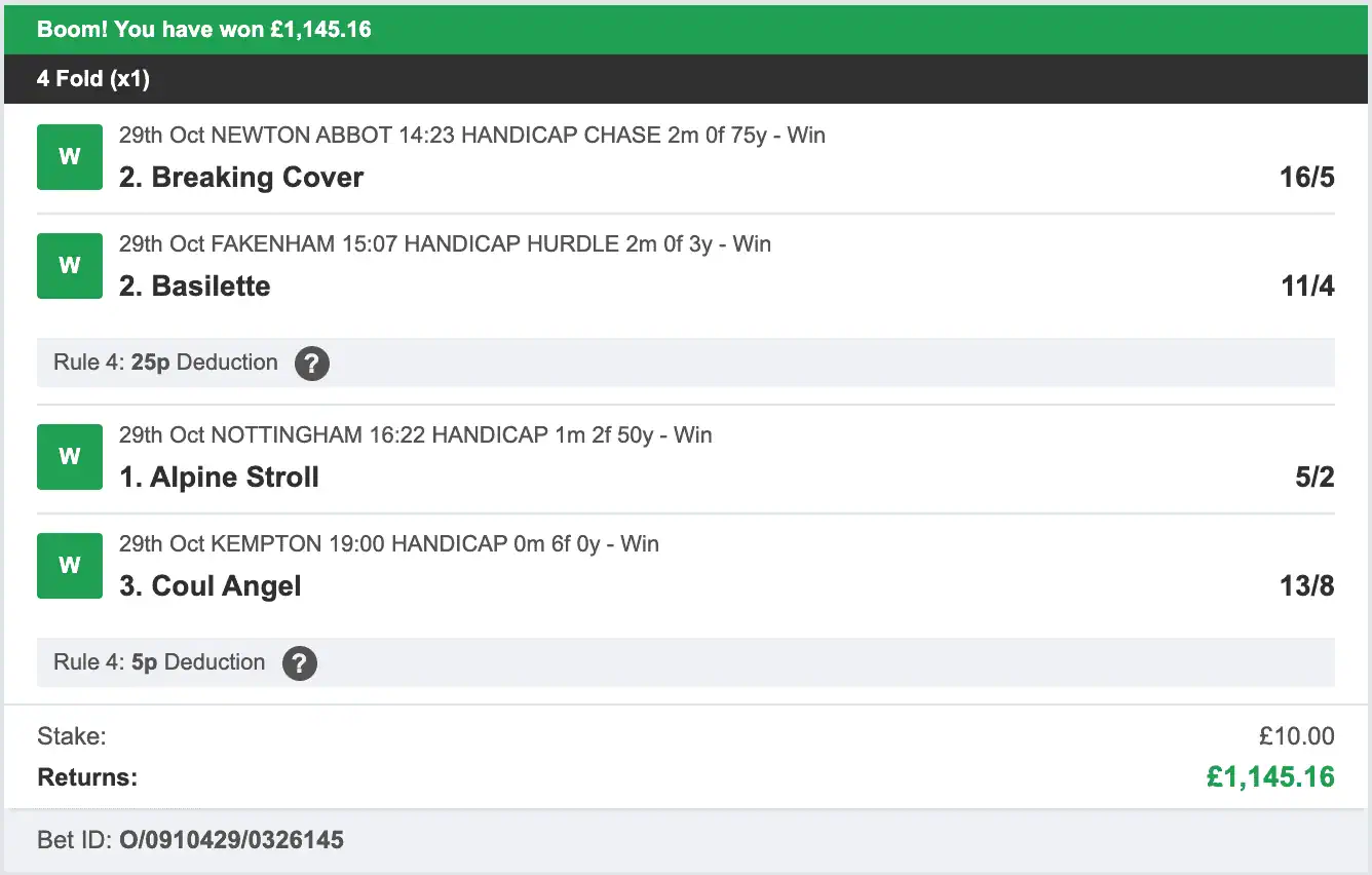 Accumulator Tipster - Winner - 2025-10-29